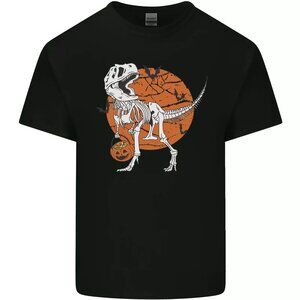 Dinosaur Halloween T-Rex Cotton T-Shirt, Funny Spooky Graphic Tee Top 102